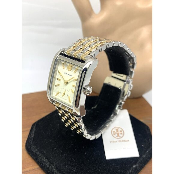 Tory Burch Women's Watch TBW1070 Eleanor Cream Dial Quartz Two Tone Steel 25mm - Picture 2 of 13
